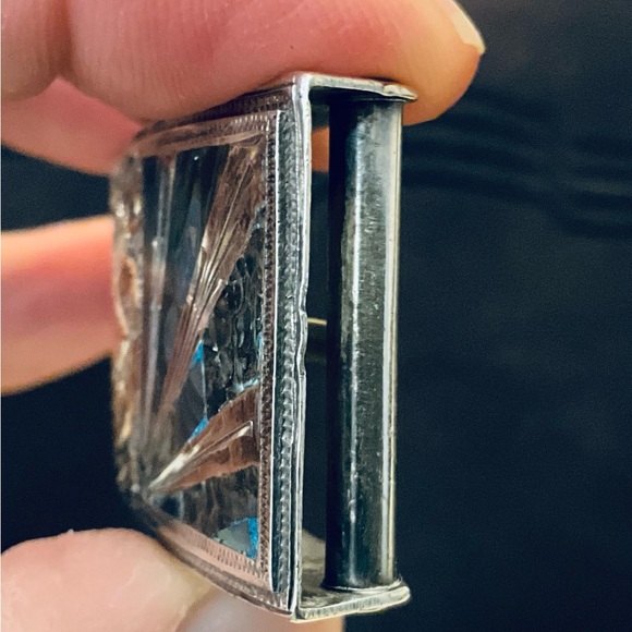 Vintage! Make a heartfelt gift, Sterling and 18K custom belt bucket Mexico - Picture 3 of 4